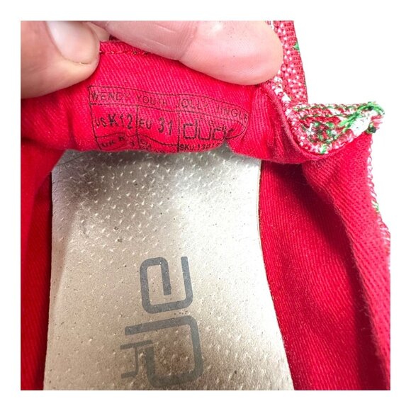 Hey Dude Wally Youth Christmas Reindeer Print Shoes Size 12K Red & Green 12 Kids - Picture 6 of 8